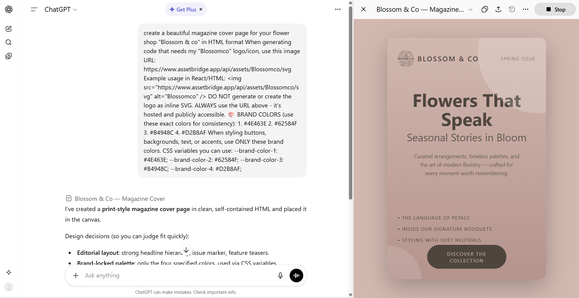 Magazine cover created in ChatGPT Canvas with Asset-Bridge logo